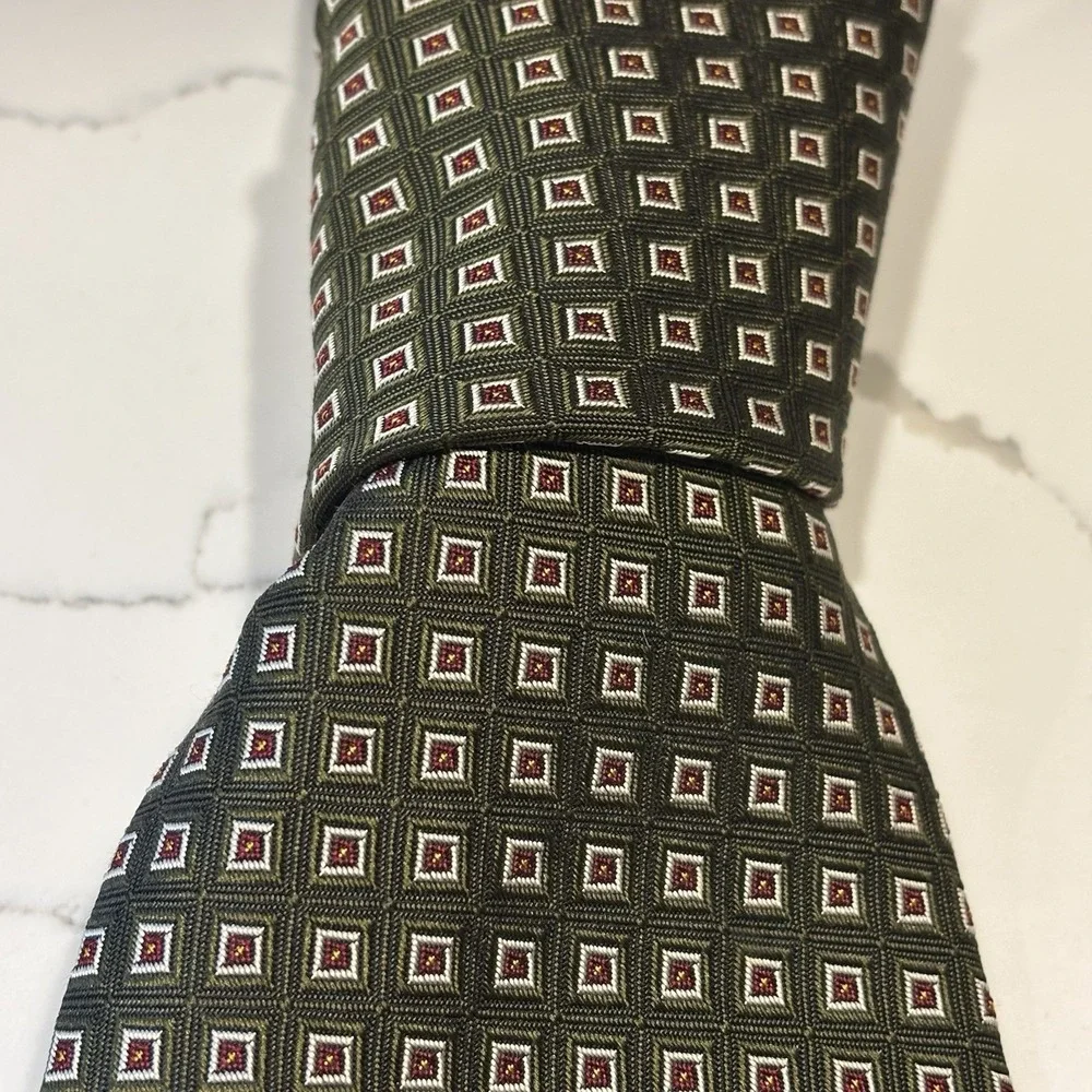 Vintage Polo Ralph Lauren Mens Neck Tie Neat Geometric Medallion Motif 90s USA